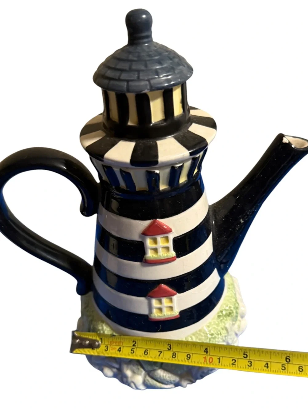 vintage 1995 Cracker Barrel Lighthouse Teapot made of ceramic